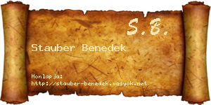 Stauber Benedek névjegykártya